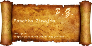 Paschka Zinajda névjegykártya